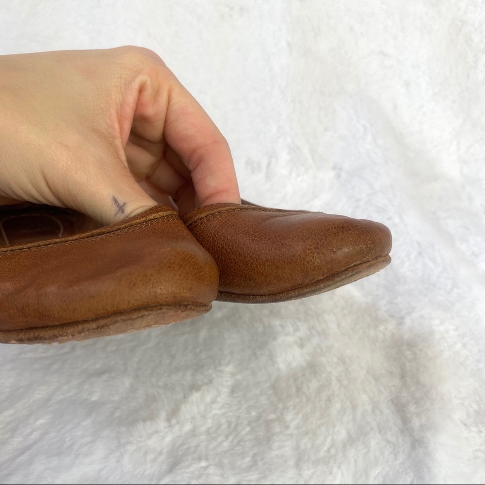 Frye Carlson Ballet Flat Chestnut Brown Leather - Picture 3 of 10